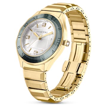 Relógio 37mm, Fabrico suíço, Pulseira de metal, Dourado, Acabamento em dourado - Swarovski, 5635450