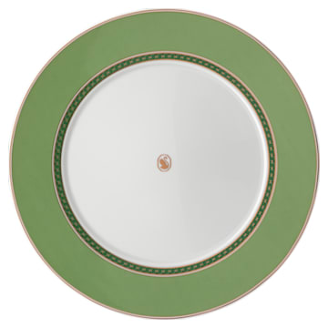 Mělký talíř Signum, Porcelán, Zelená - Swarovski, 5635500
