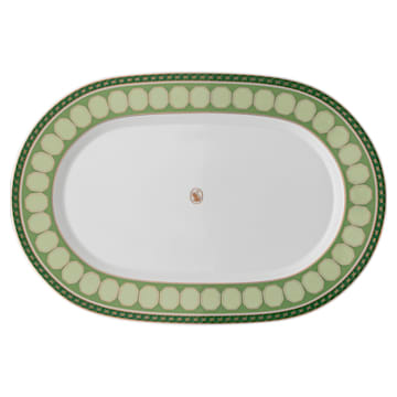 Signum platter plate, Porcelain, Green - Swarovski, 5635504