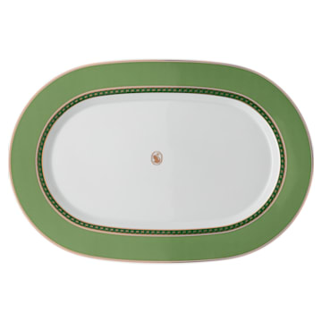 Servírovací talíř Signum, Porcelán, Zelený - Swarovski, 5635513