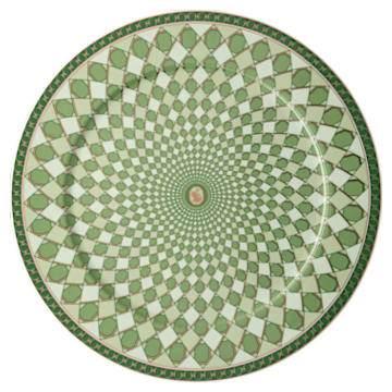 Postrežni krožnik Signum, Porcelan, zeleni - Swarovski, 5635514