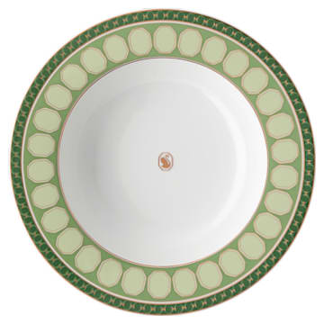 Signum soup plate, Porcelain, Green - Swarovski, 5635525