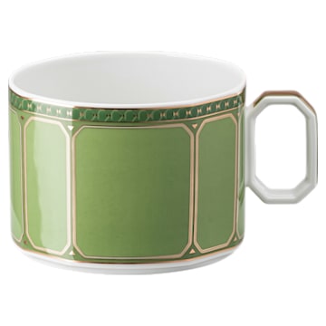Signum 杯子连茶碟, 瓷器, 绿色 - Swarovski, 5635526