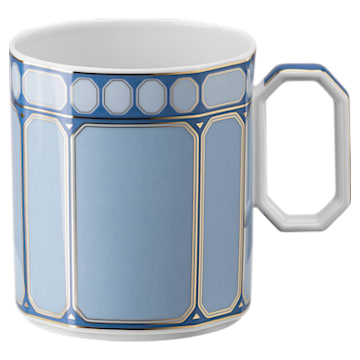 Signum 有盖大杯，瓷器，蓝色 - Swarovski, 5635534