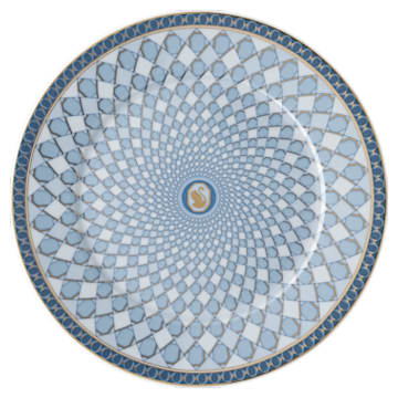 Signum bread plate, Porcelain, Blue - Swarovski, 5635535