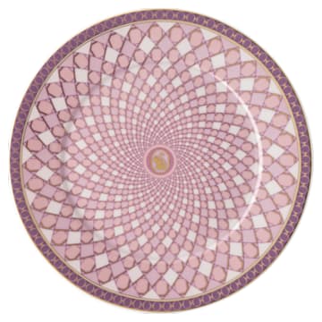 Krožnik za kruh Signum, Porcelan, rožnati - Swarovski, 5635537