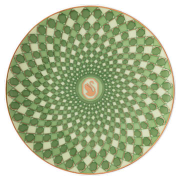 Signum plate, Porcelain, Small, Green - Swarovski, 5635545