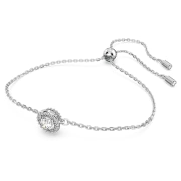 Constella bracelet, Round shape, Pavé, White, Rhodium plated - Swarovski, 5636266