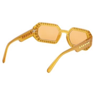 Sunglasses, Octagon shape, Pavé, SK0345 39E, Orange - Swarovski, 5636332