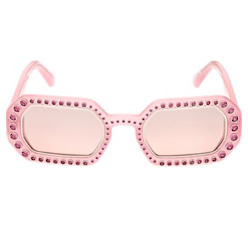 Sunglasses, Octagon shape, Pavé, SK0345 72U, Pink - Swarovski, 5636336