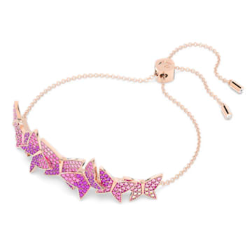 Bracelet Lilia, Papillon, Rose, Placage de ton or rosé - Swarovski, 5636431