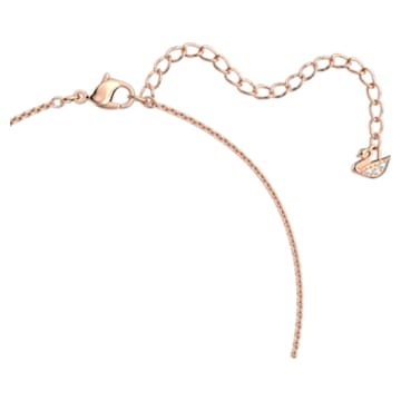 Lovely necklace, Heart, White, Rose-gold tone plated - Swarovski, 5636445