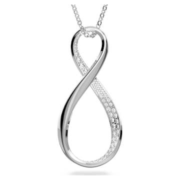 Exist pendant, Infinity, White, Rose gold-tone plated | Swarovski