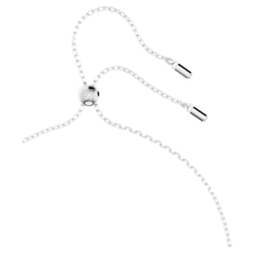 Hollow pendant, Interlocking loop, White, Rhodium plated - Swarovski, 5636497