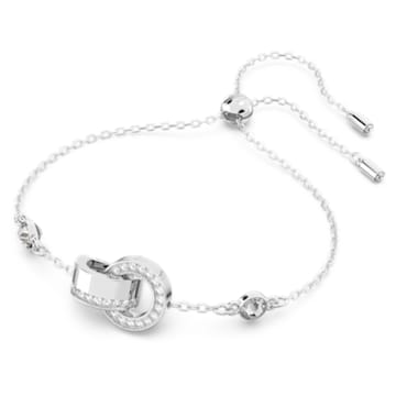 Hollow bracelet, White, Rhodium plated - Swarovski, 5636499