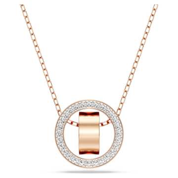 Lovely ネックレス, ハート, ホワイト, ローズゴールドトーン