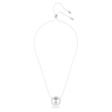 Hollow pendant, White, Rhodium plated - Swarovski, 5636501