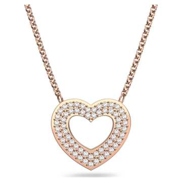 Forward Y necklace, White, Rose gold 