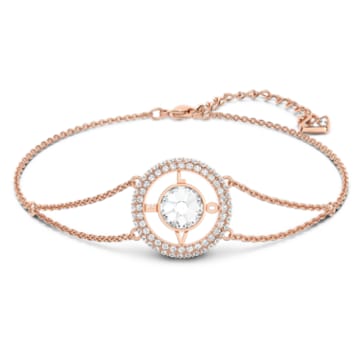 Admiration bracelet, Pavé, Medium, White, Rose gold-tone plated - Swarovski, 5636507
