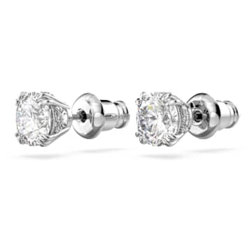 Constella Ohrstecker, Rundschliff, Weiß, Rhodiniert - Swarovski, 5636712