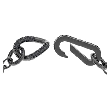 Dextera bracelet, Pavé, Mixed links, Black, Ruthenium plated - Swarovski, 5636738