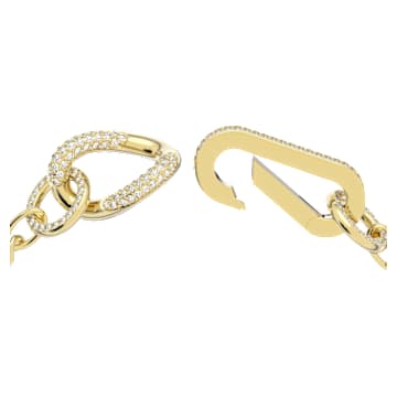 Dextera bracelet, Pavé, Mixed links, White, Gold-tone plated - Swarovski, 5636740