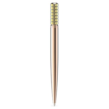 Długopis, Żółty, Powłoka w odcieniu różowego złota - Swarovski, 5637771