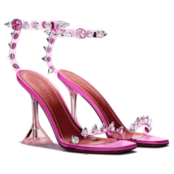 AMINA MUADDI Julia Glass sandal, Pink - Swarovski, 5638470