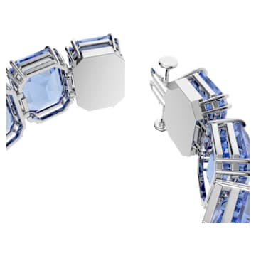 Millenia bracelet, Oversized crystals, Octagon cut, Blue, Rhodium plated - Swarovski, 5638491