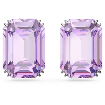 Clous d'oreilles Millenia, Taille octogonale, Violettes, Métal rhodié - Swarovski, 5638493