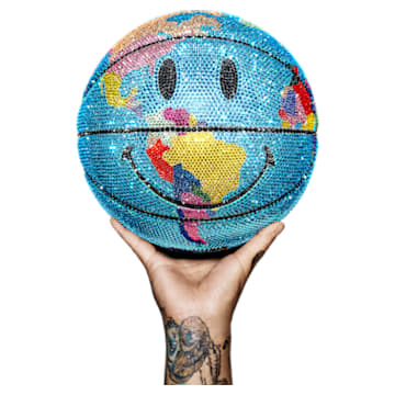 MARKET SMILEY® Globe basketball, Regulation size, Multicolored - Swarovski, 5638722