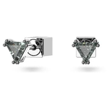 Clous d'oreilles Stilla, Taille Triangle, Grises, Métal plaqué ruthénium - Swarovski, 5639137