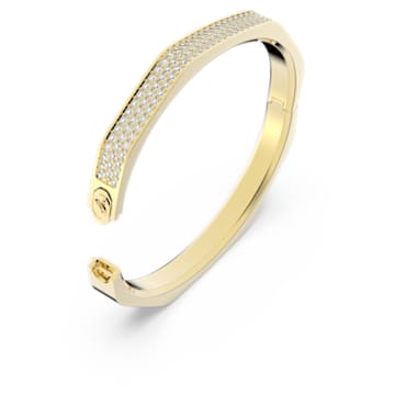 Bracelete Dextera, Modelo octagonal, Pavé, Branca, Lacado a dourado - Swarovski, 5639198