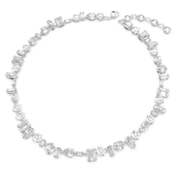 Gema Halskette, Verschiedene Schliffe, Weiß, Rhodiniert - Swarovski, 5639327