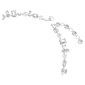 Gema necklace, Mixed cuts, White, Rhodium plated - Swarovski, 5639327