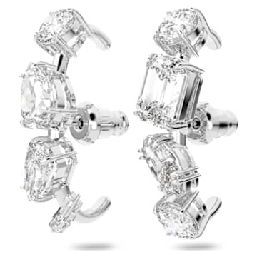 Gema ear cuffs, Mixed cuts, White, Rhodium plated - Swarovski, 5639331