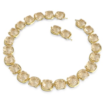 Harmonia 束颈项链, 枕形切割, 金色, 鍍金色色調 - Swarovski, 5640041