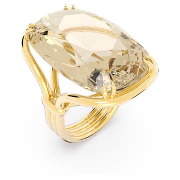 Harmonia cocktail ring, Oversized crystal, Gold tone, Gold-tone plated - Swarovski, 5640042