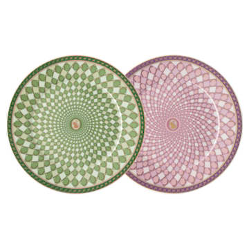 Signum plate set, Porcelain, Small, Multicolored - Swarovski, 5640061