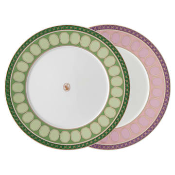 Signum plate set, Porcelain, Medium, Multicolored - Swarovski, 5640062
