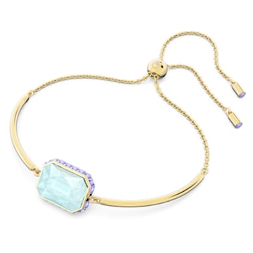 Orbita bracelet, Octagon cut, Multicoloured, Gold-tone plated - Swarovski, 5640258