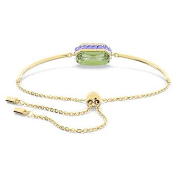 Zapestnica Orbita, Osmerokotni rez, Večbarvna, PVD zlatega odtenka - Swarovski, 5640258