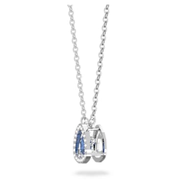 Millenia necklace, Trilliant cut, Blue, Rhodium plated - Swarovski, 5640290