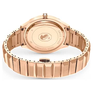 Montre 37mm, Fabriqué en Suisse, Bracelet en métal, Noir, Finition or rose - Swarovski, 5641294