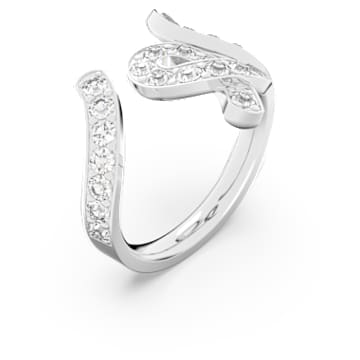 Fluenta ring, Reignited crystals, White, Rhodium plated - Swarovski, 5641378
