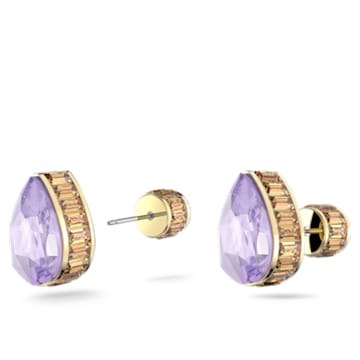 Orbita stud earrings, Drop cut, Multicoloured, Gold-tone plated - Swarovski, 5641405