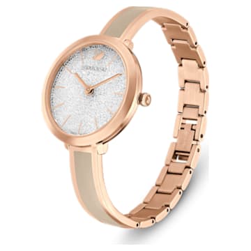 Crystalline Delight watch, Metal bracelet, Gray, Rose gold-tone finish - Swarovski, 5642218