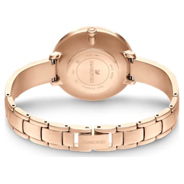 Crystalline Delight watch, Swiss Made, Metal bracelet, Grey, Rose gold-tone finish - Swarovski, 5642218