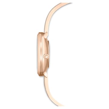Ceas Crystalline Delight, Fabricat în Elveția, Brățară de metal, Gri, Finisaj în nuanță roz-aurie - Swarovski, 5642218