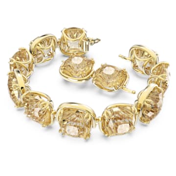 Harmonia bracelet, Cushion cut, Gold tone, Gold-tone plated - Swarovski, 5642337